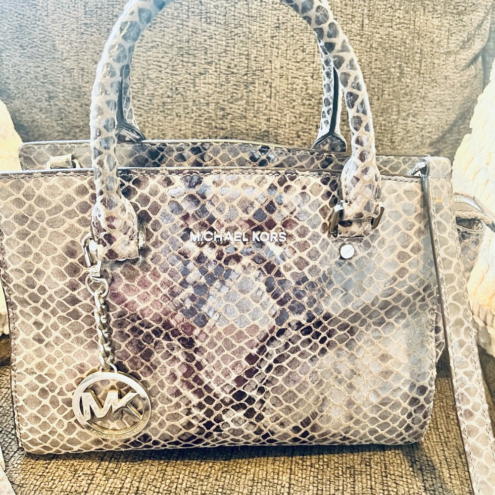 Michael Kors Python Embossed, Shoulder Bag - image 2